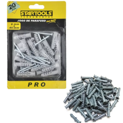 KIT DE PARAFUSO COM BUCHA 8MM COM 20 KITS STARTOOLS AR0275
