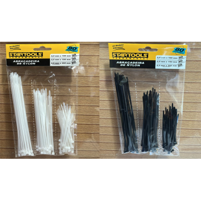 ABRAÇADEIRA DE NYLON ENFORCA GATO MISTA COM 80 PCS AR0368